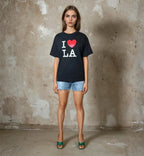 Original Vintage I Heart LA Black Printed T-Shirt UK 6 - 12
