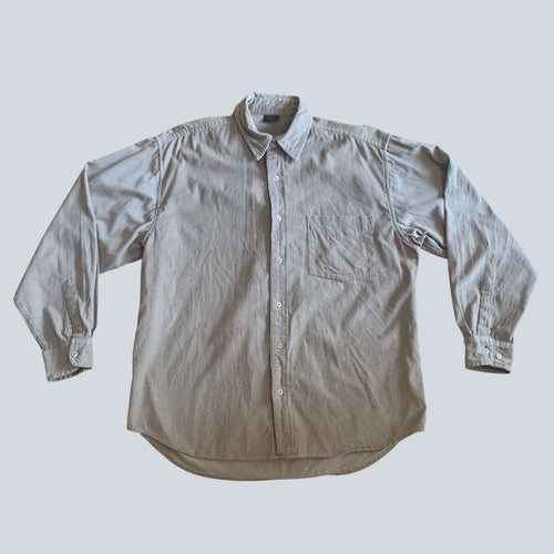Vintage Quarter Deck Corduroy Shirt Beige Large