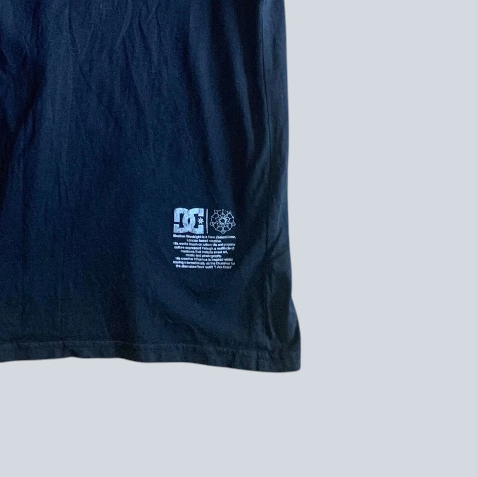 Vintage Y2K DC Shoe T-Shirt Black Medium