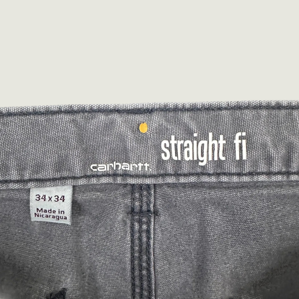 Vintage Distressed Carhartt Straight Fit Workwear Jeans Grey W34 L34