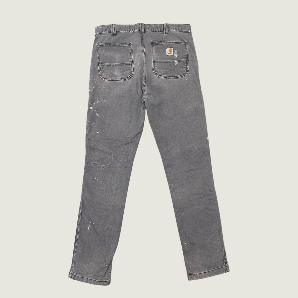 Vintage Distressed Carhartt Straight Fit Workwear Jeans Grey W34 L34