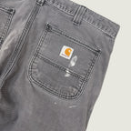 Vintage Distressed Carhartt Straight Fit Workwear Jeans Grey W34 L34