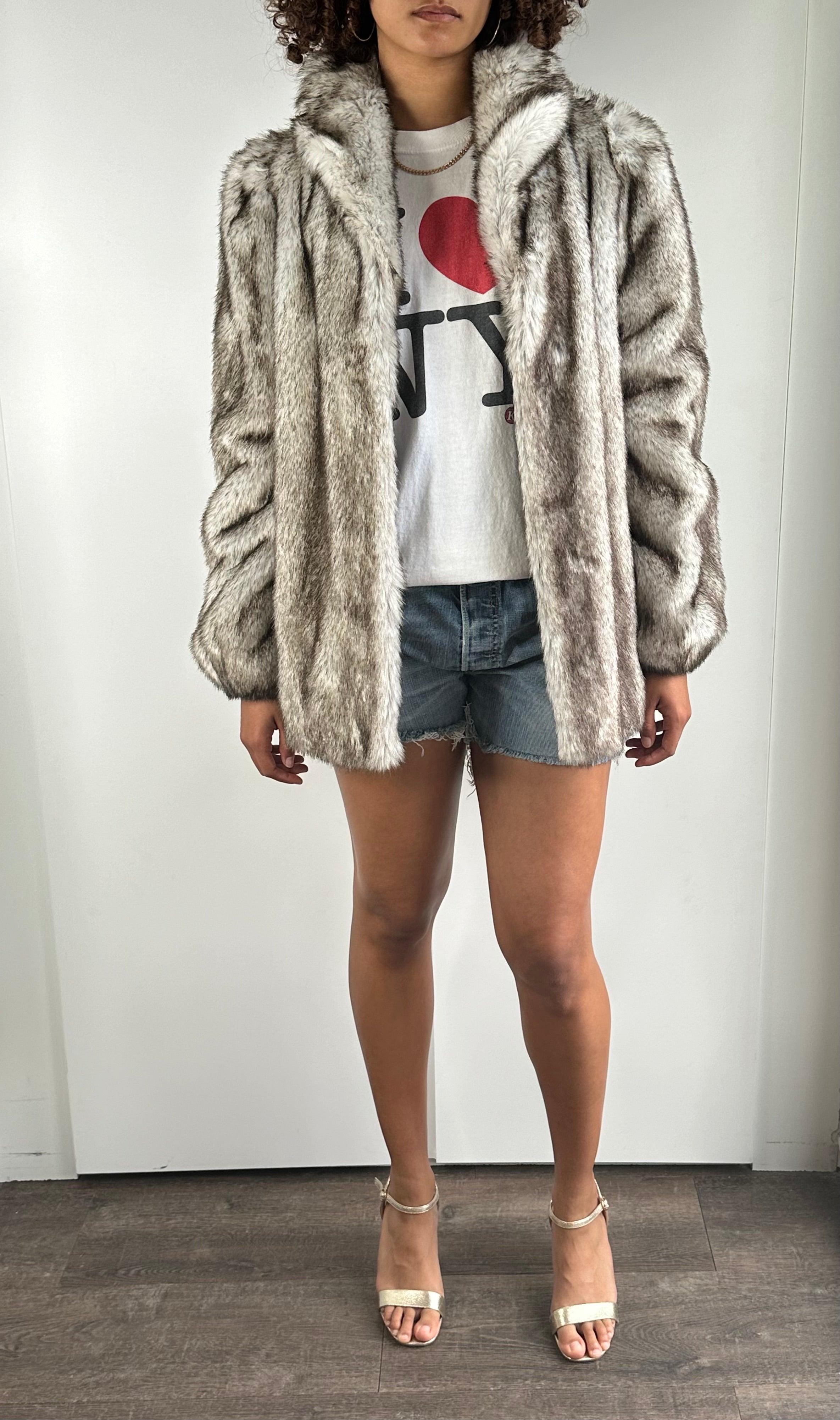 Gorgeous Original 1970's Vintage Faux Fox Fur Coat UK 8 - 14