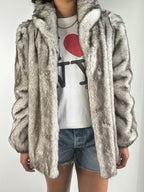 Gorgeous Original 1970's Vintage Faux Fox Fur Coat UK 8 - 14
