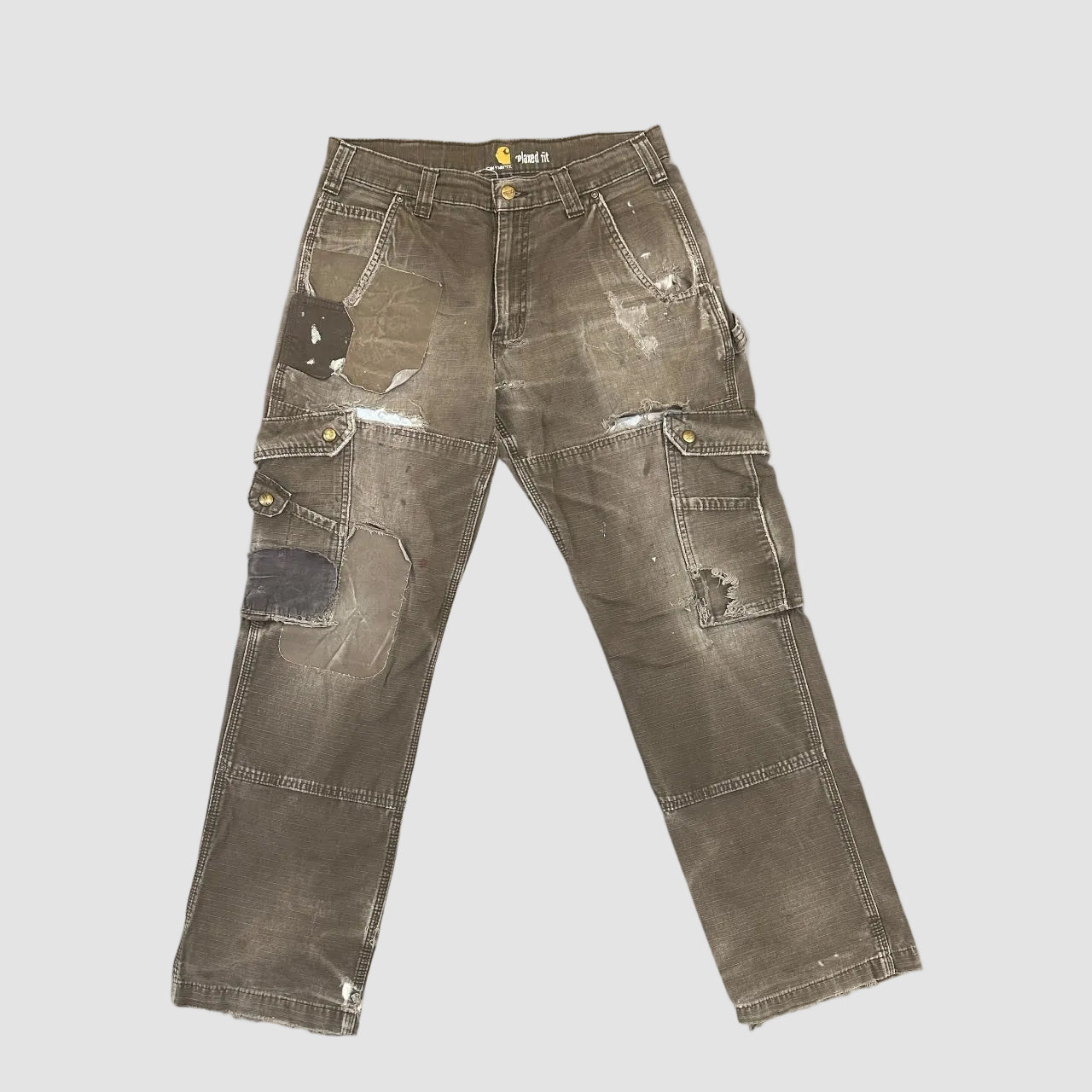 Vintage Distressed Carhartt Relaxed Workwear Trousers Khaki W32 L32