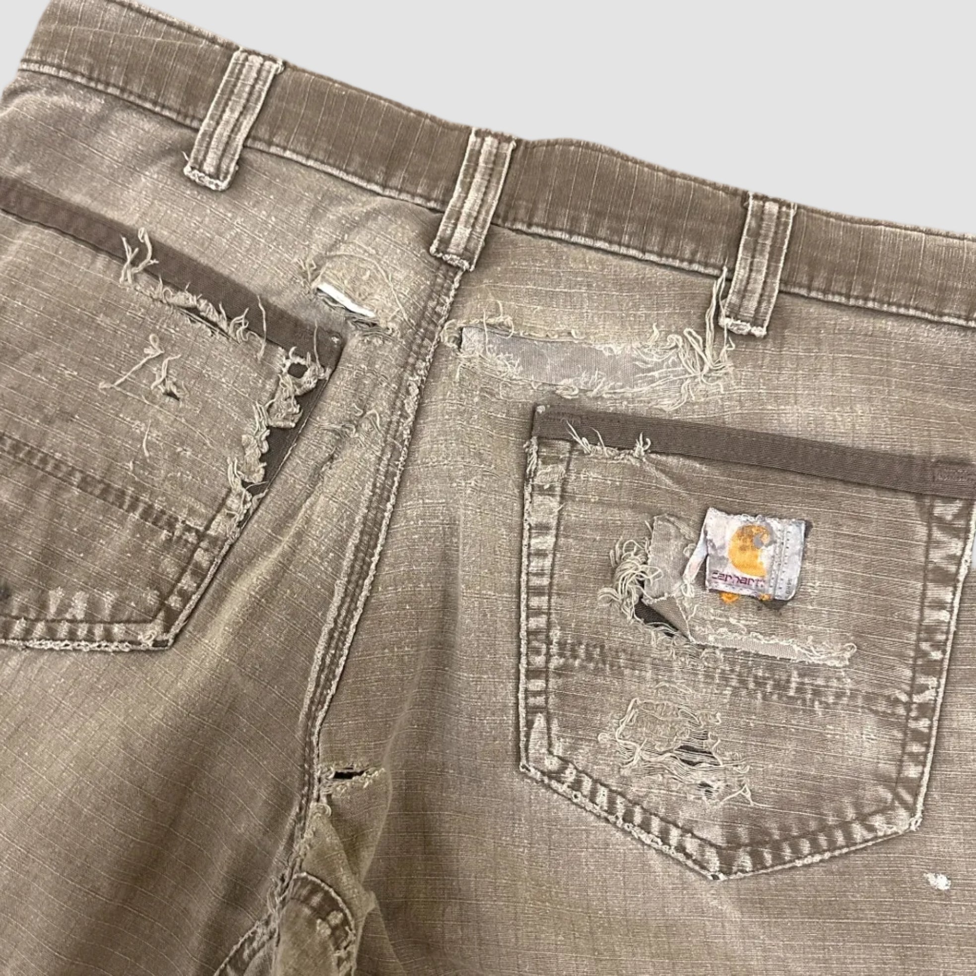 Vintage Distressed Carhartt Relaxed Workwear Trousers Khaki W32 L32