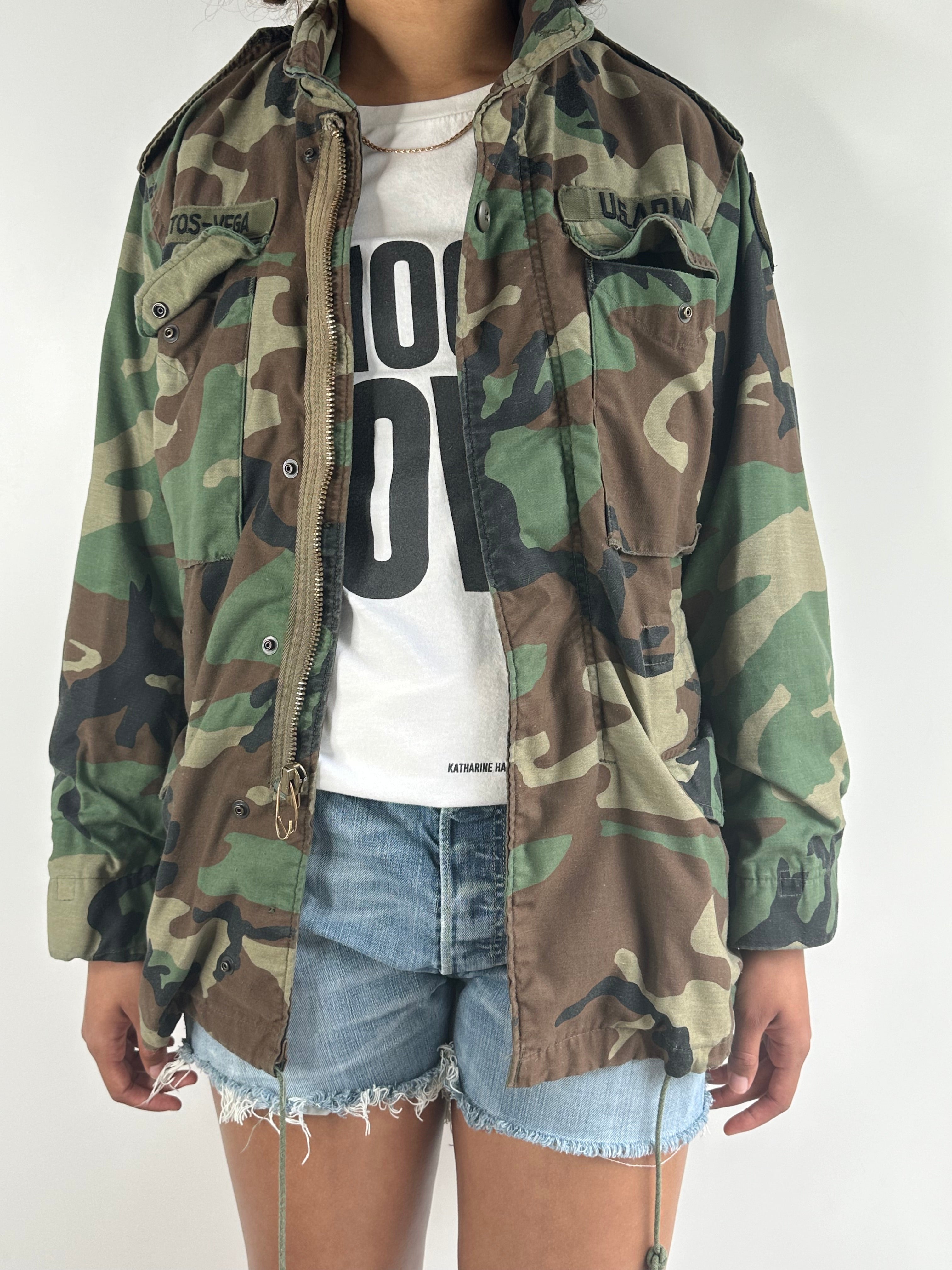 Original Vintage US Army M65 Camouflage Jacket UK 8 - 14