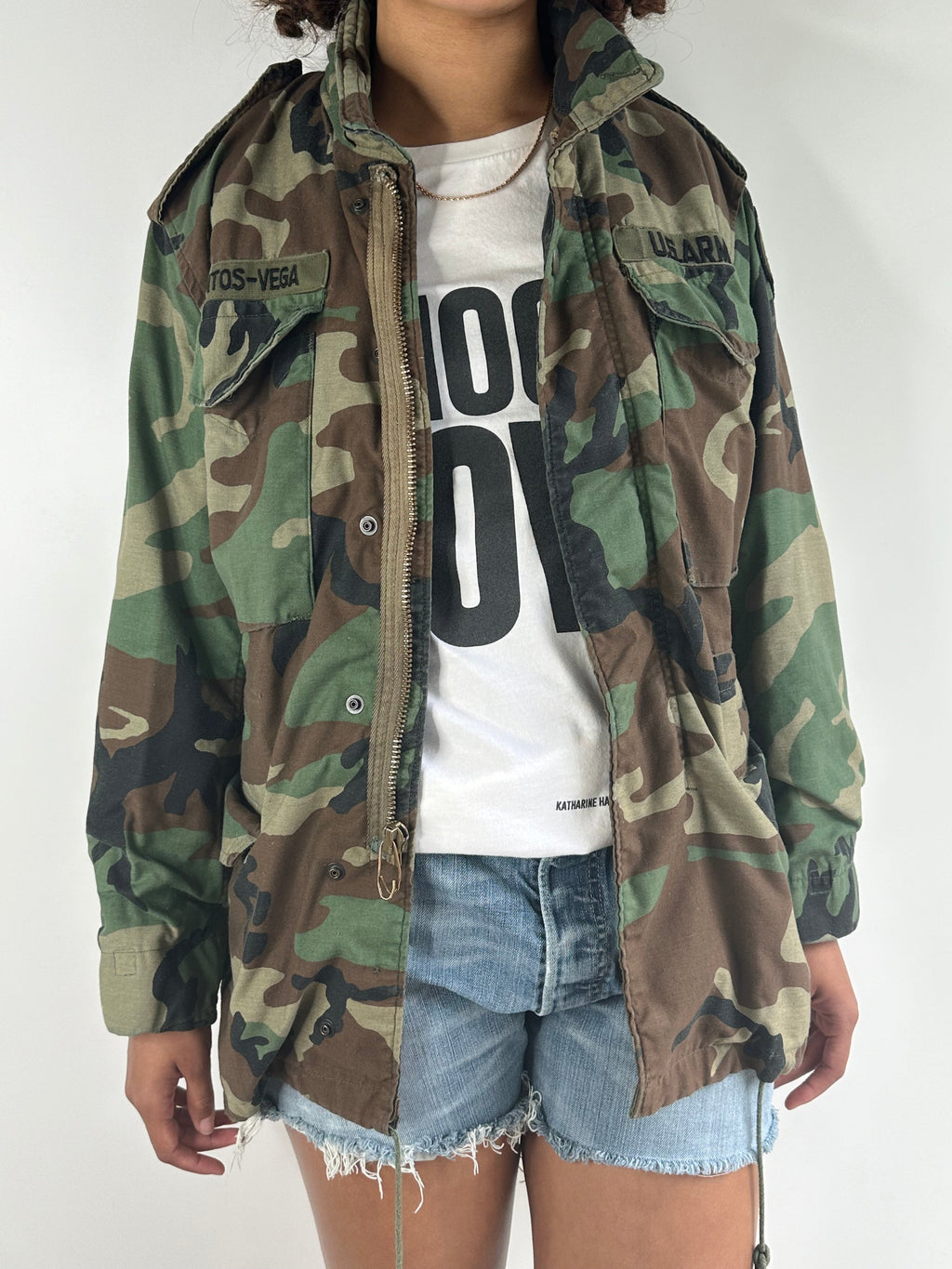Original Vintage US Army M65 Camouflage Jacket UK 8 - 14