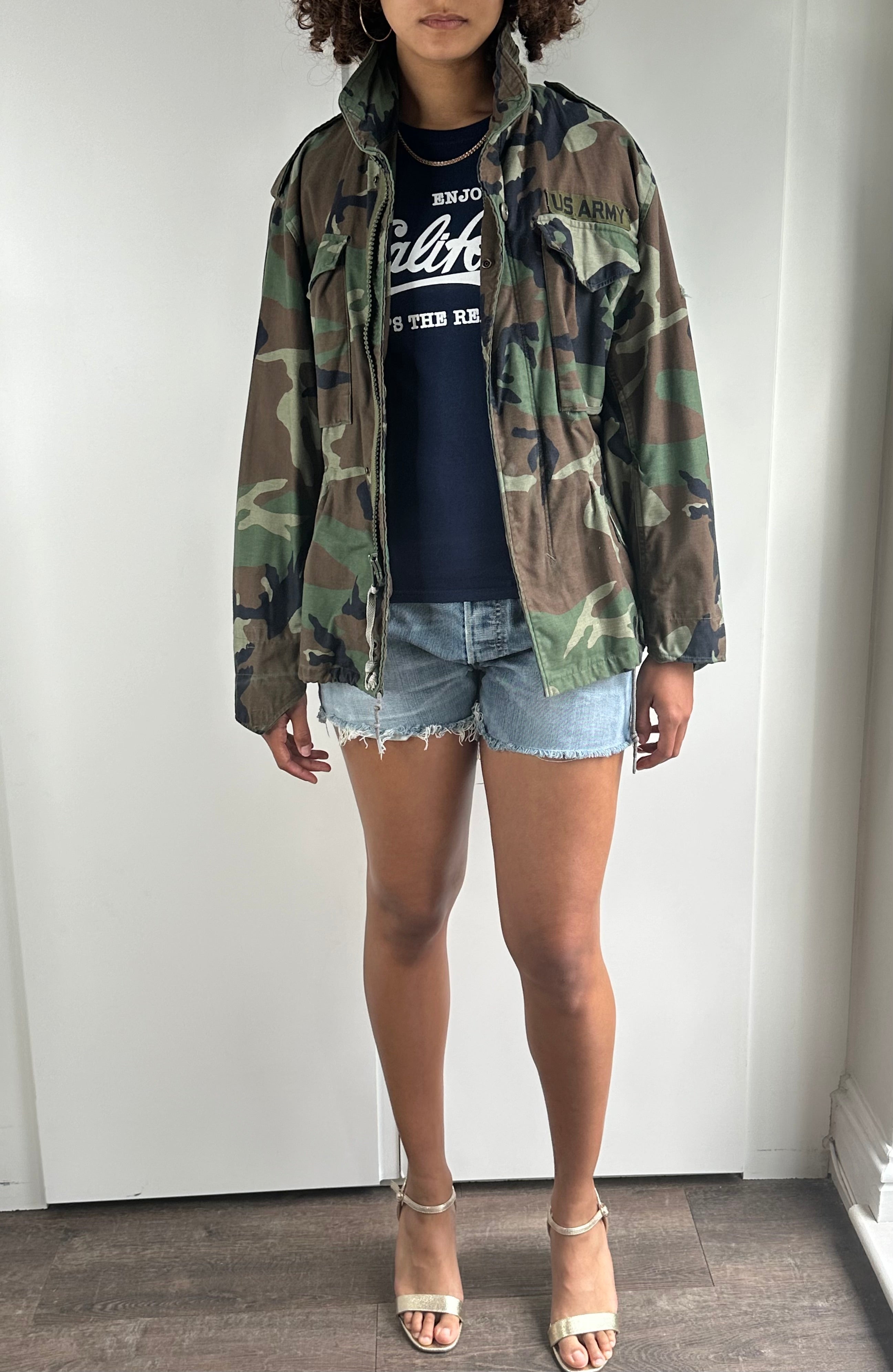 Original Vintage US Army M65 Camouflage Jacket UK 8 - 14