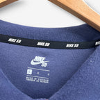 Vintage Nike SB Velour Polo Shirt Navy Blue Large