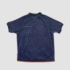Vintage Nike SB Velour Polo Shirt Navy Blue Large