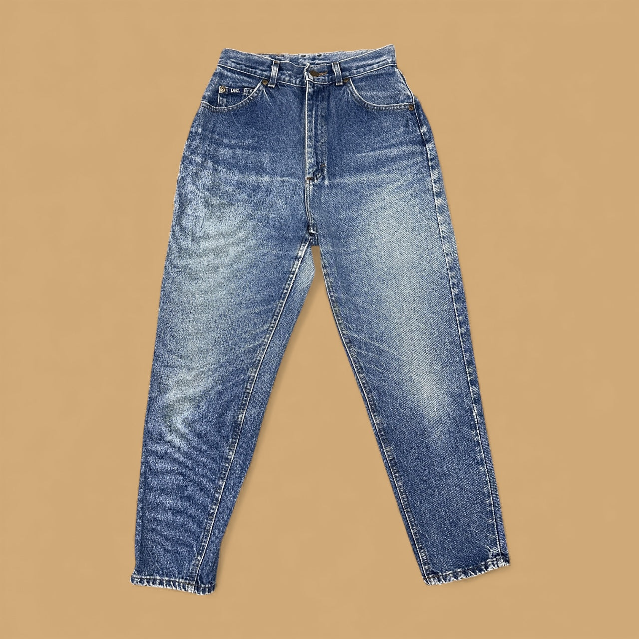 Vintage Lee Tapered Mom Jeans Mid Blue W26 L27