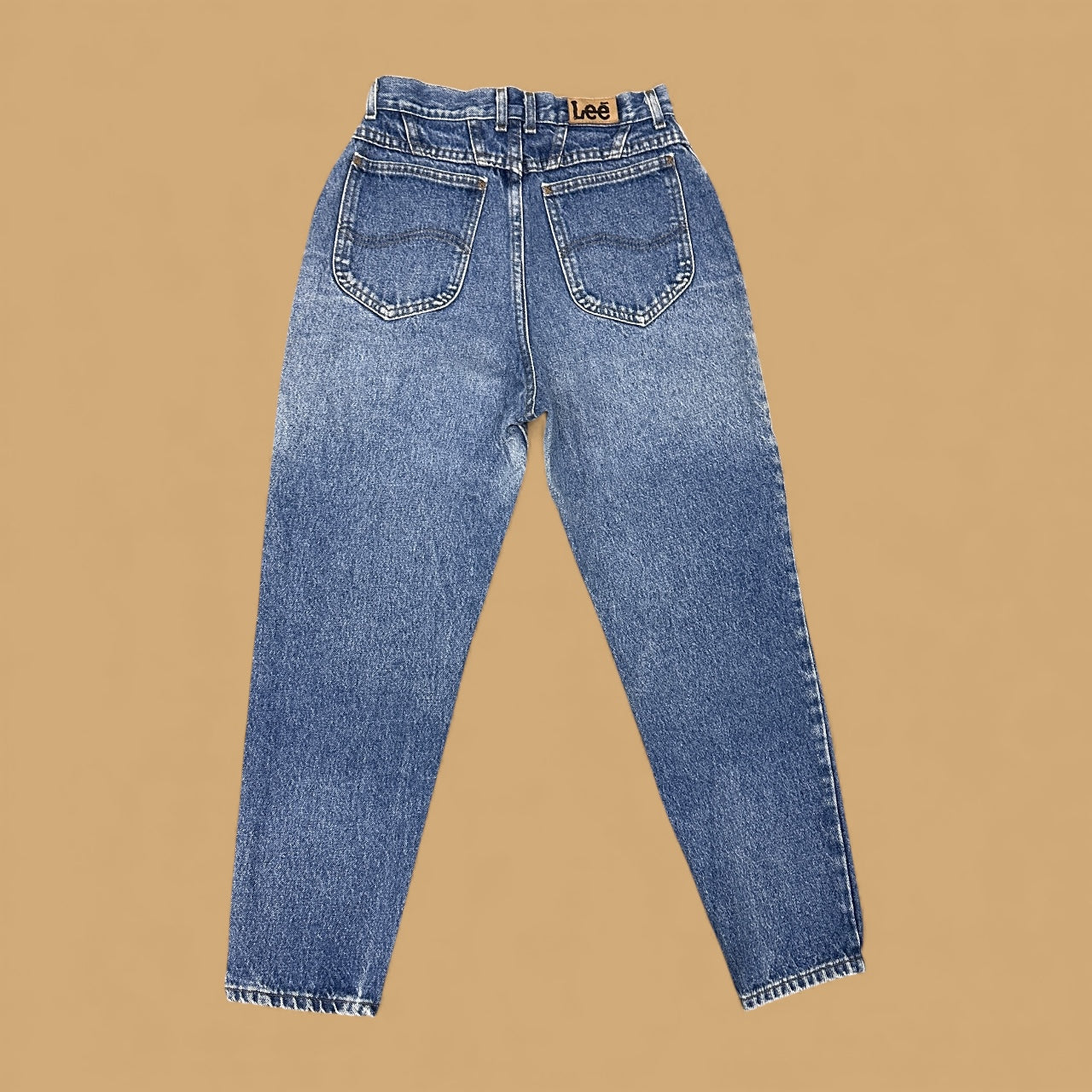 Vintage Lee Tapered Mom Jeans Mid Blue W26 L27