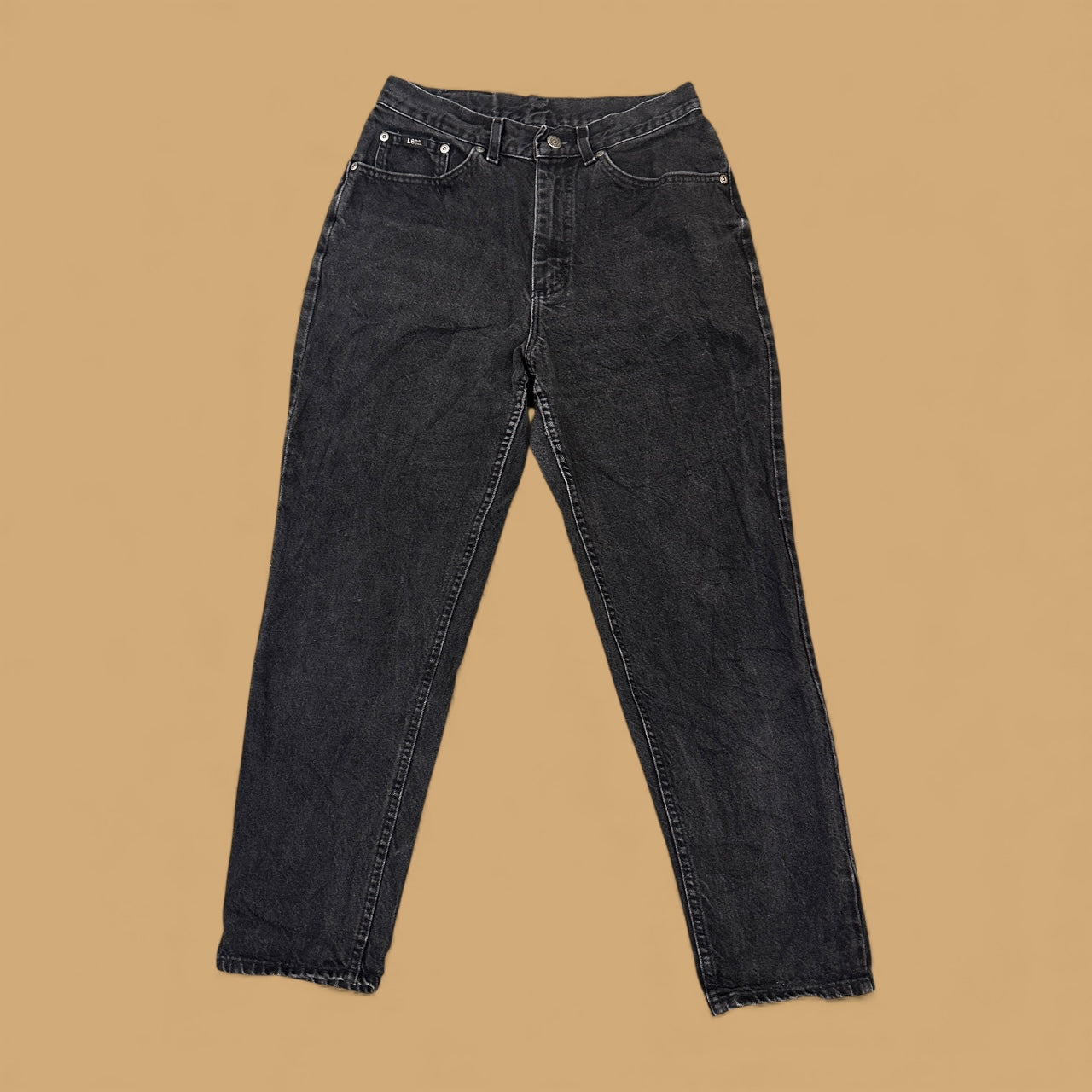 Vintage Lee Tapered Mom Jeans Charcoal Grey W28 L27