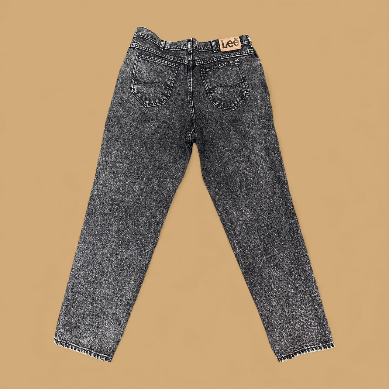 Vintage Lee Straight Leg Jeans Charcoal Acid Wash W38 L32