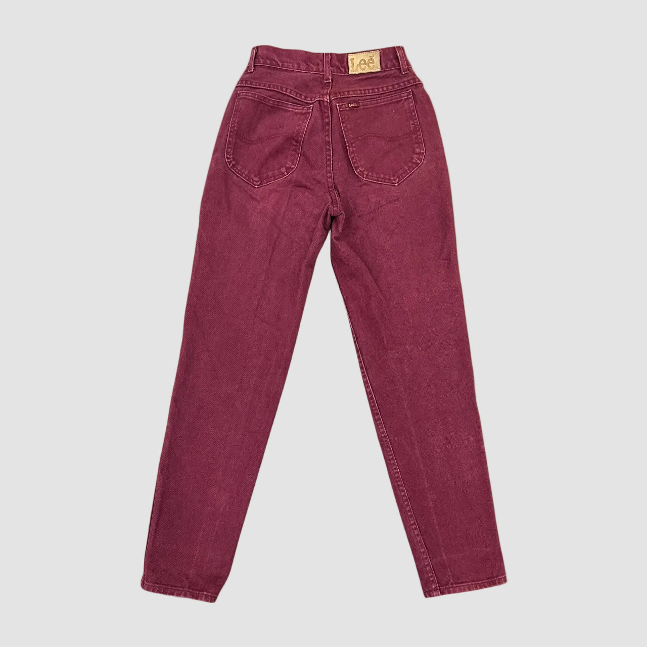 Vintage Lee Classic Tapered Mom Jeans Burgundy W26 L30