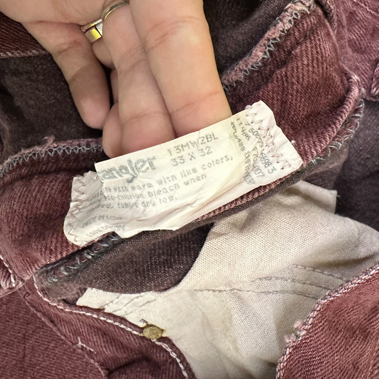 Vintage Wrangler Straight Leg Jeans Burgundy W32 L32