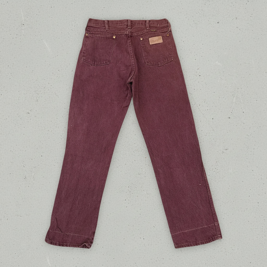 Vintage Wrangler Straight Leg Jeans Burgundy W32 L32