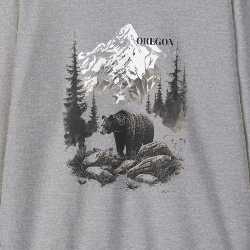 Brag Vintage Oregon Bear Sweatshirt Grey