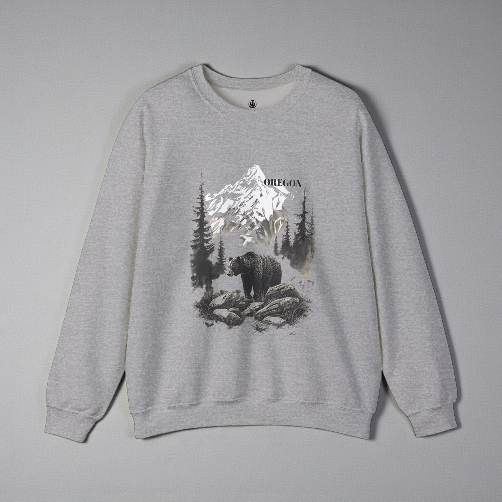 Brag Vintage Oregon Bear Sweatshirt Grey