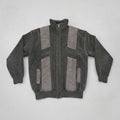 Vintage Oversized Knitted Zip Jacket Grey XXXL