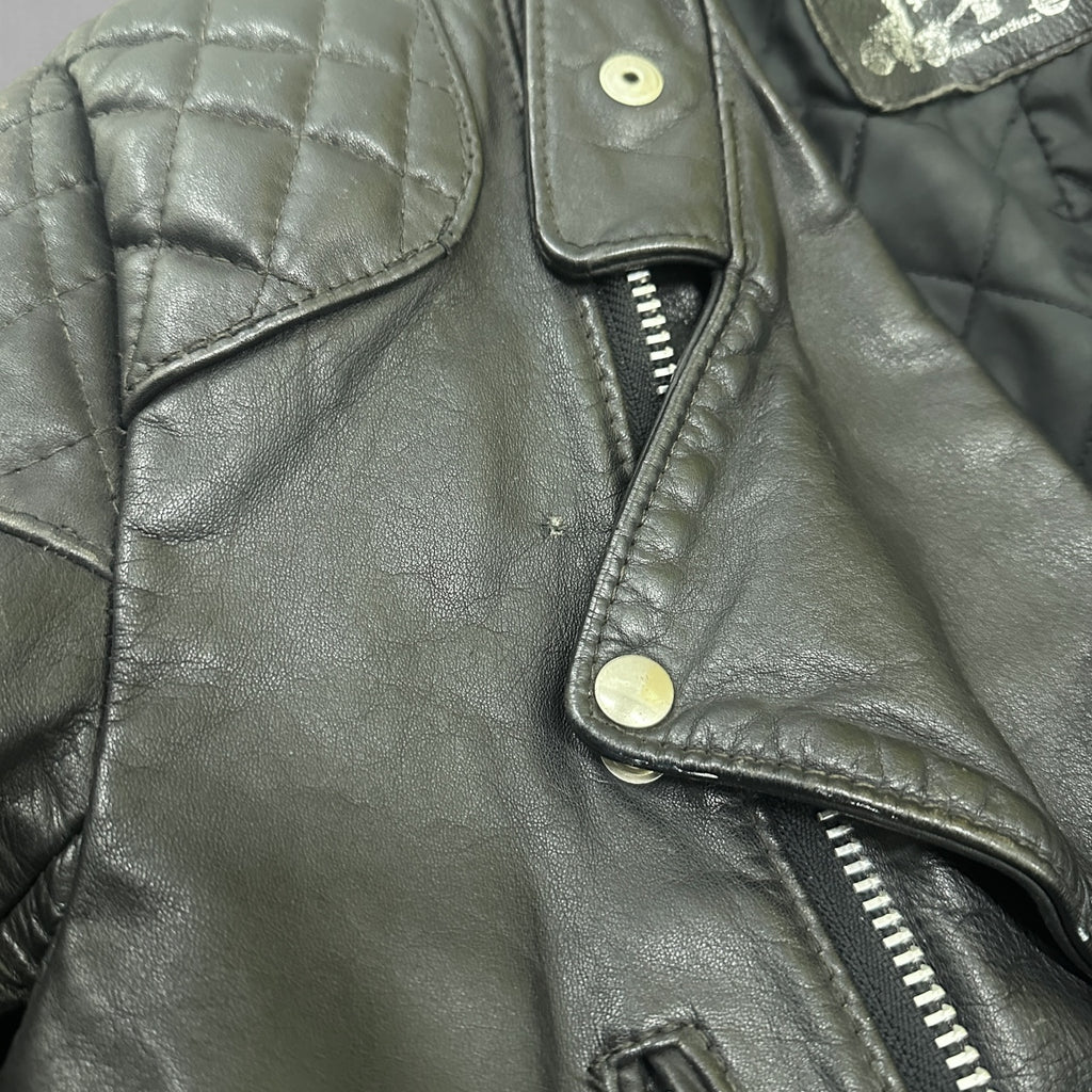 Vintage Second Skin Leather Biker Jacket Black S