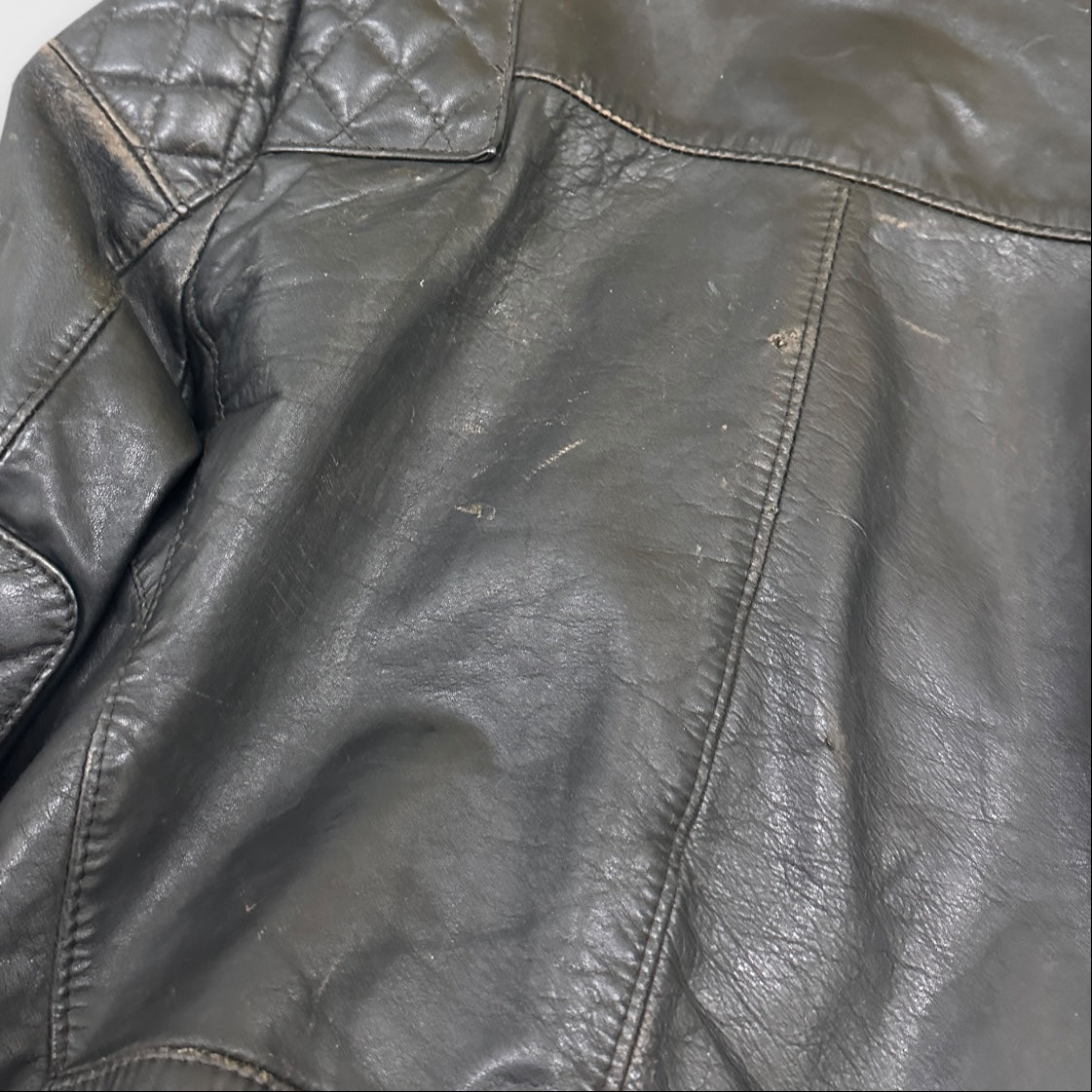Vintage Second Skin Leather Biker Jacket Black S