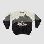 Vintage Jac 'My Home Is My Iglu' Knitted Jumper Grey/Black XL