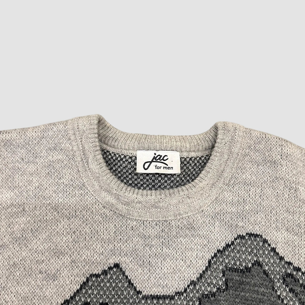 Vintage Jac 'My Home Is My Iglu' Knitted Jumper Grey/Black XL