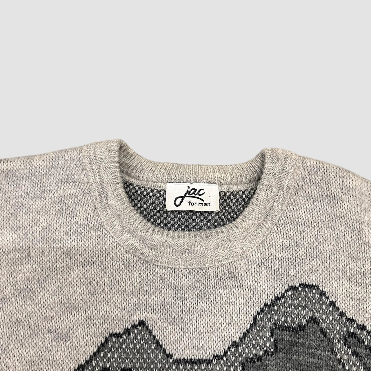 Vintage Jac 'My Home Is My Iglu' Knitted Jumper Grey/Black XL