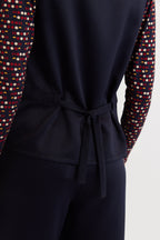 Jakson Sustainable Satin Back Crepe Waistcoat - Navy