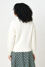 Jamie Cable Collar Jumper - Off White