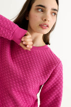 Jan Scallop Quilt Sweatshirt - Pink