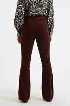 Jayelyn Baby cord Flared Trousers - Chocolate