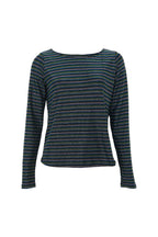 Josiane Sparkle Stripe Boat Neck Top - Silver