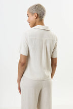 Kit Linen Mix 2 Pocket Short Sleeve Resort Shirt - Natural