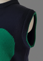Organic Cotton Knit Jumper Vest - Blue