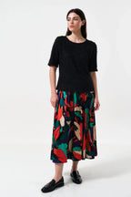 Laureen Eyelash Rib Short Sleeve Jumper - Black