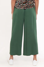 Laurena Wide Leg Cropped Trouser - Green