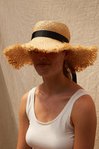 Louche Lorraine Wide Brimmed Ribboned Straw Hat