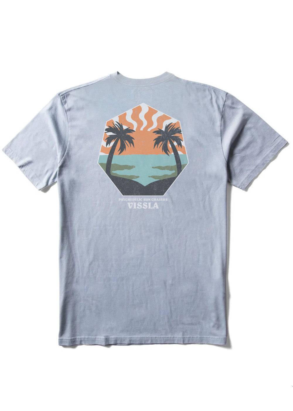 Vissla Psychedelic Palms Tee stone-blue