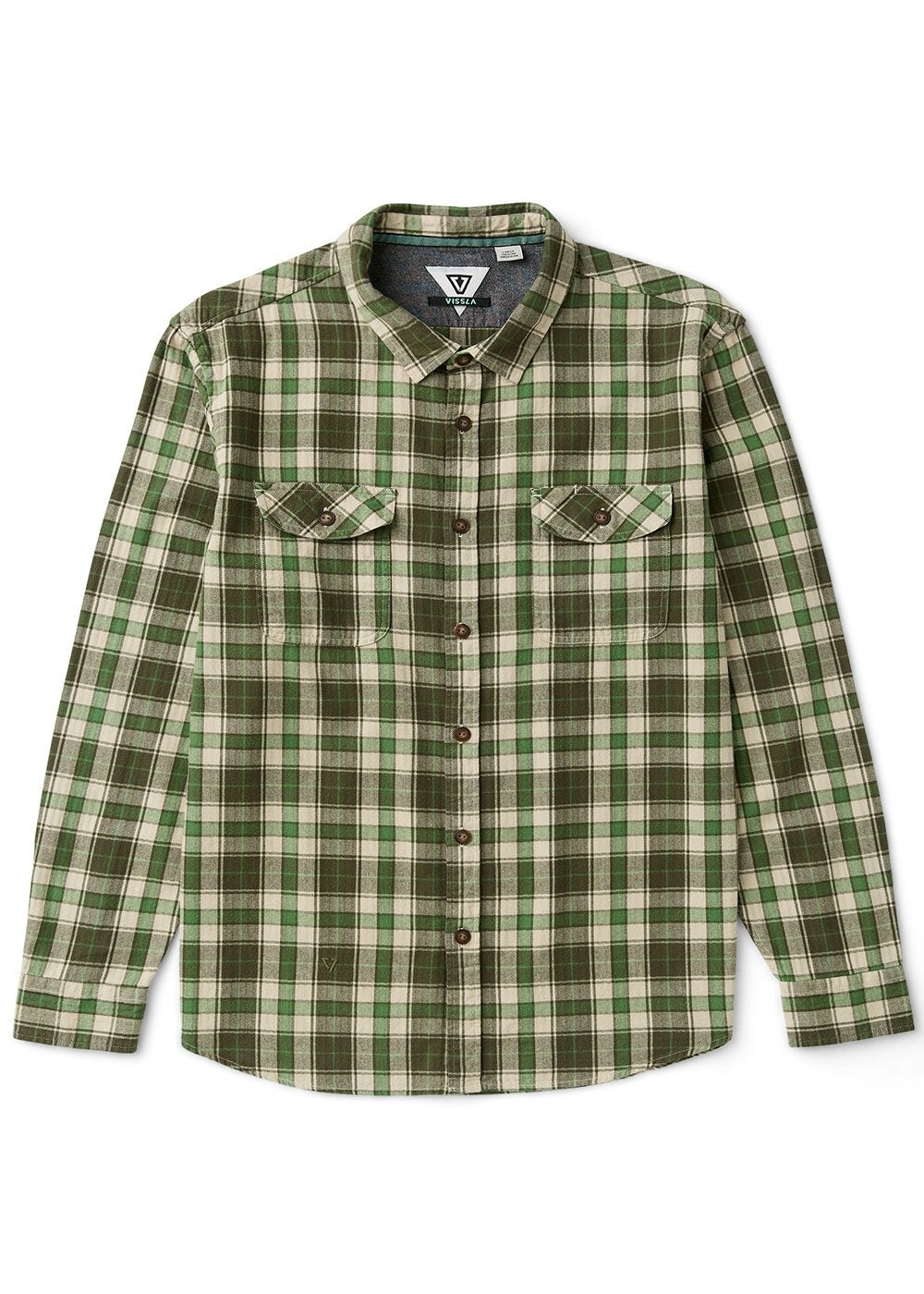 Vissla Central Coast Eco LS Flannel vintage green L