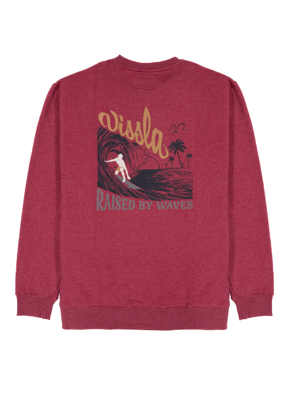 Vissla Raised By Waves Crew Fleece Pomegranate L