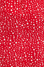 Louche Mara Spot It Print Ruffle Hem Wrap Midi Skirt Red