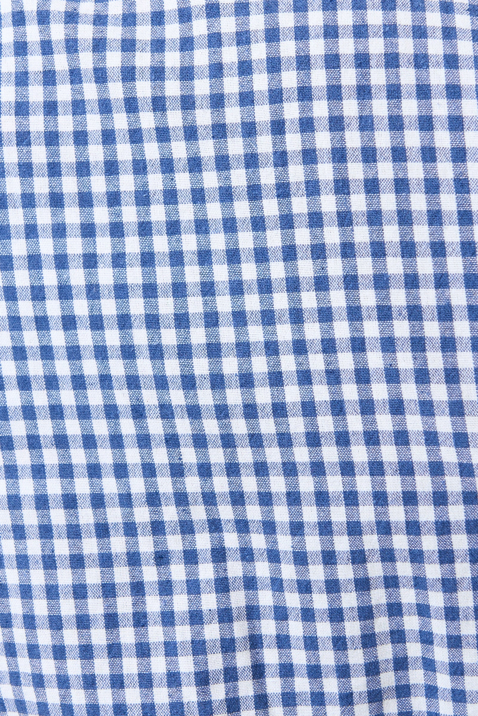 Marika Gingham Ric Rac Trim Resort Shirt - Blue