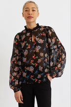 Louche Masha Carpathian Florals Print Long Sleeve Blouse