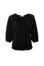 Mayanna Pleat 3/4 Sleeve Top - Black