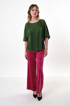 Mayanna Pleat 3/4 Sleeve Top - Sage