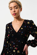 Melany Pick A Mix Print V-Neck Midi Dress