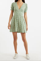 Merle Periwinkle V-Neck Mini Dress